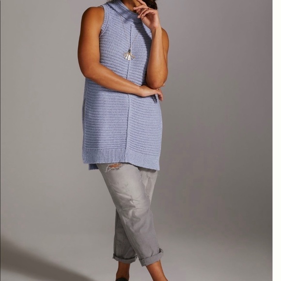 NWT Anthropologie pilcro sleeveless sweater vest size M powder blue periwinkle - Picture 1 of 7
